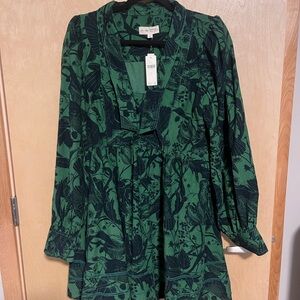 Pilcro Green and Black Patterned Top